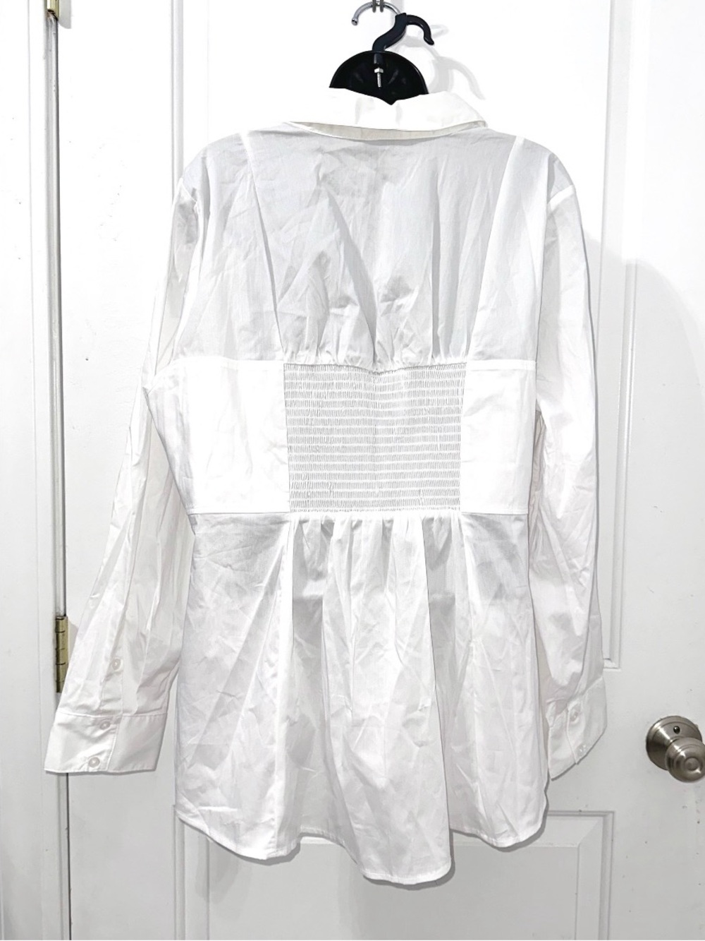 Torrid Poplin Corset Detail Smocked Button Up Shirt White size 2x NWT - Picture 6 of 8